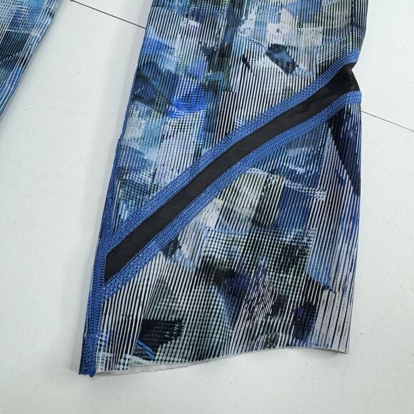 Lululemon On Pace Crop "21" Sun Dazed Multi Blue Mesh Inserts Side Pockets Sz 6 - Picture 7 of 13